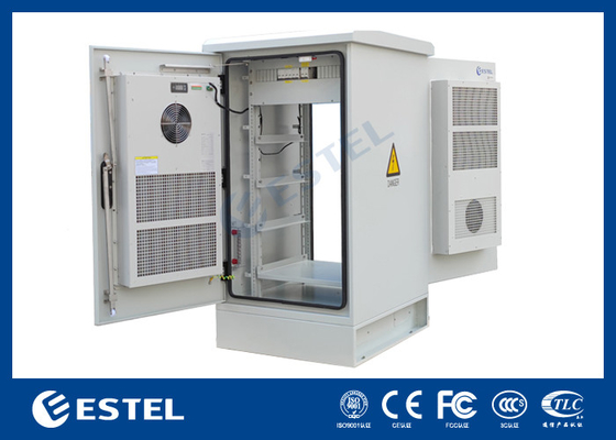 22U Outdoor Telecom Enclosure อุปกรณ์อิเล็กทรอนิกส์ที่กันอากาศ กระบวนการกระจายพลังงานที่กําหนดเอง