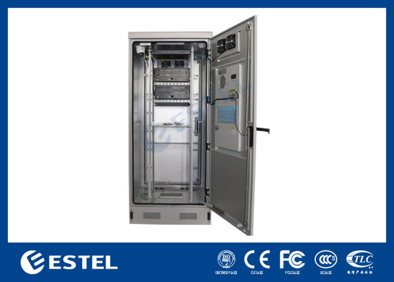 อินเทลเลนท์ Outdoor Integrated Telecom Cabinet พร้อมหน่วยการติดตามและเครื่องควบคุมอุณหภูมิ
