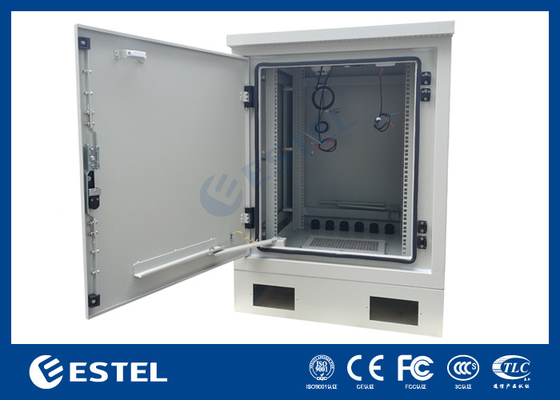 17U Outdoor Server Cabinet พร้อม Rack 19 นิ้ว และ DC48V Fan สําหรับการเย็น
