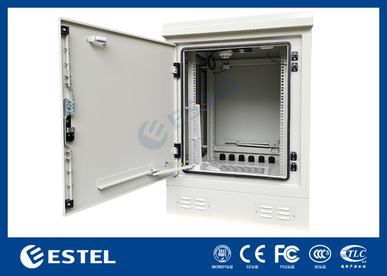 17U Outdoor Server Cabinet พร้อม Rack 19 นิ้ว และ DC48V Fan สําหรับการเย็น