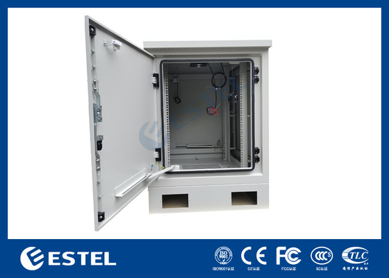 17U Outdoor Server Cabinet พร้อม Rack 19 นิ้ว และ DC48V Fan สําหรับการเย็น