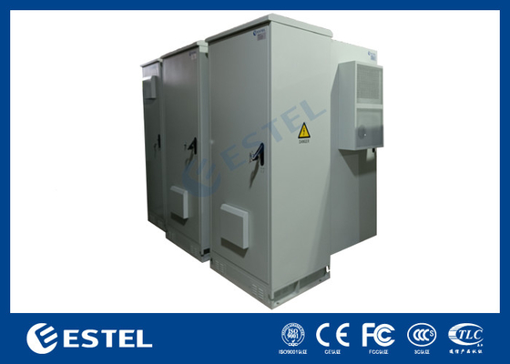 ET9070220-42U โทรคมนาคม ตู้แบตเตอรี่กลางแจ้ง พร้อมเครื่องปรับอากาศ AC และชั้นเก็บแบตเตอรี่