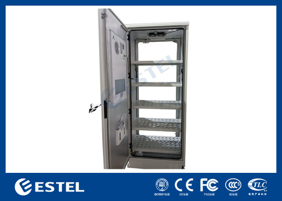 ET9070220-42U โทรคมนาคม ตู้แบตเตอรี่กลางแจ้ง พร้อมเครื่องปรับอากาศ AC และชั้นเก็บแบตเตอรี่
