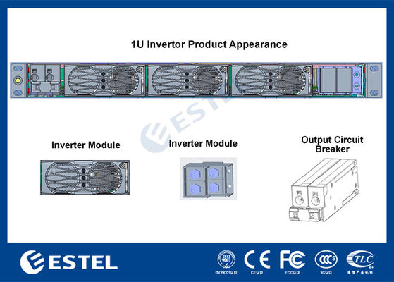 อินเวอร์เตอร์ขนาดกะทัดรัด -48VDC เป็น 220VAC แหล่งจ่ายไฟ DC เป็น AC สำหรับระบบพลังงานโทรคมนาคม ตัวแปลงแรงดันไฟฟ้า 1U