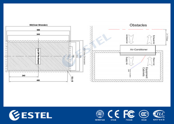 EX12DHC1B เครื่องแลกเปลี่ยนความร้อนแบบ DC ประสิทธิภาพสูงสําหรับตู้โทรคมนาคมกลางแจ้ง ¥ 120W/K ความจุความร้อน ระยะเวลาทํางาน -40 °C ถึง +55 °C การป้องกัน IP55 การเข้าแบบ DC -48V การควบคุมทางไกลสนับสนุน