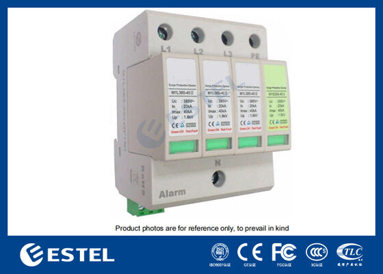 M1L385-40 II อุปกรณ์ป้องกันไฟกระชาก (SPD) สำหรับการจ่ายไฟ - กระแสไฟกระชาก 40kA, 230V/400VAC, พอร์ตสัญญาณเตือนระยะไกล, ติดตั้งบนราง DIN, IP20, การป้องกัน Class C