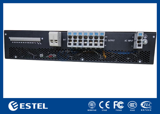 1U Rack Mount Integrated DC Power System with Dual Rectifier Slots Monitoring Unit RS485 หรืออินเตอร์เฟซ LAN ระบบพลังงานแบบตรงต่อเนื่องแบบบูรณาการ