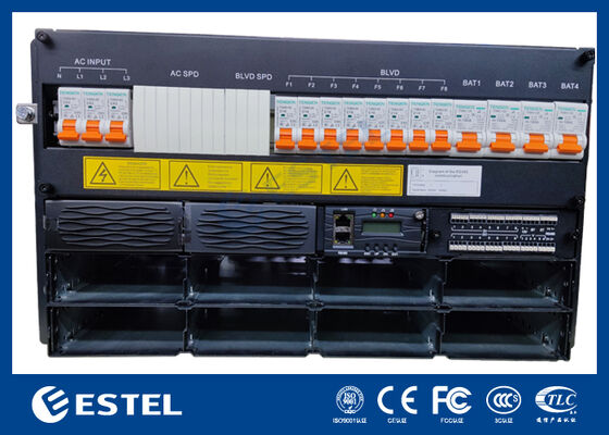 ระบบพลังงาน 6U Telecom DC48V เครื่องปรับความเข้มแข็ง พร้อมรีโมทคอนโทรลอินเทกรีต