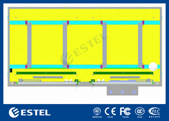 IP65 42U กล่องไฟฟ้ากลางแจ้งแบบสองช่อง RAL7035, 1.5mm เหล็กกระปุก & SUS316 สแตนเลส สร้างเพื่อความทนทานและการป้องกันที่ดีขึ้น