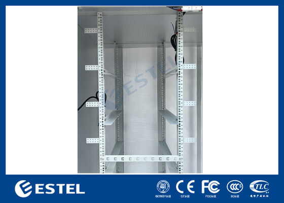 IP65 42U กล่องไฟฟ้ากลางแจ้งแบบสองช่อง RAL7035, 1.5mm เหล็กกระปุก & SUS316 สแตนเลส สร้างเพื่อความทนทานและการป้องกันที่ดีขึ้น