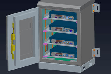 ป้องกันการกัดกร่อน Powder Coating Outdoor Wall Mount Cabinet อุปกรณ์พร้อมกับล็อคกระบวนการล็อคป้องกันการขโมยสามจุด