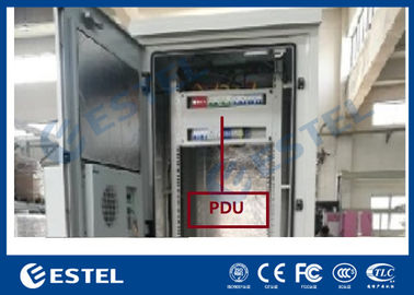 ตู้โทรคมนาคมกลางแจ้งผนังเดี่ยวเหล็กชุบสังกะสี IP55 หนึ่งช่องพร้อม PDU