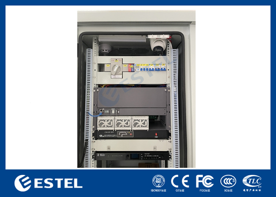 IP55 22U ตู้แบตเตอรี่กลางแจ้งที่มีระบบพลังงานปรับความแรง 9KW 48VDC ที่ติดตั้งสําหรับการใช้งานโทรคมนาคม